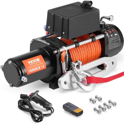 Vevor Elektrický navijak na auto s diaľkovým ovládaním so syntetickým lanom 20 m/4530 kg