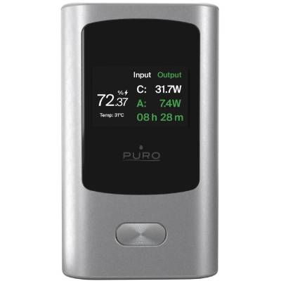 PURO Power Bank 10000mAh 45W USB-A + USB-C със сив дисплей (8018417500336)