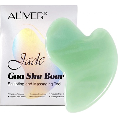 Aliver Jade Gua Sha Board masážna pomôcka Green