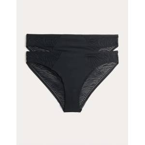Marks & Spencer Опаковка 3 невидими Body Invisibles дантелени бразилски бикини Marks & Spencer черна Marks & Spencer | Cheren | ЖЕНИ | 8