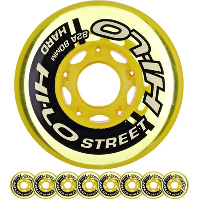 HI-LO Street Hockey Outdoor Yellow SET 72-72-80-80mm 82A (8 ks)