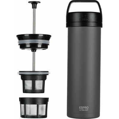 Espro French press kávovar ULTRALIGHT PRESS P0 470 ml, šedá, nerezová oceľ