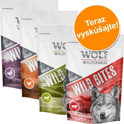 Wolf of Wilderness Snack - Wild Bites Mix 4dielný mix: Kuracie, kačacie, jahňacie, hovädzie 720 g