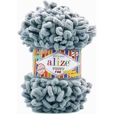 Alize příze Puffy Fine 343 modrošedá