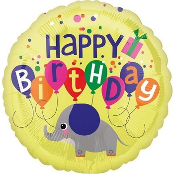 Foliový balonek Sloník Happy Birthday 45 cm