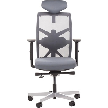 Image 1 of Bittel Президентски стол Carmen FREDO, алуминий, полипропилен, дамаска, мрежа, сив