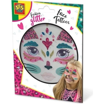 SES Trblietavé tetovanie na tvár mačka