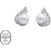 CRYSTalp Elegantné perlové náušnice so Swarovski kryštálmi 42104.R