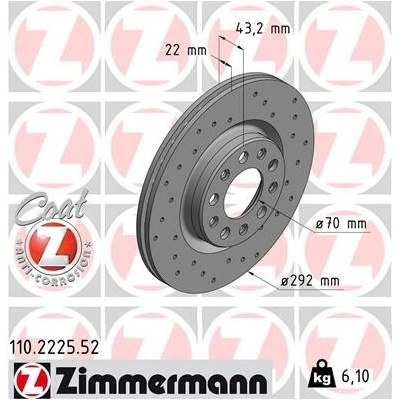 Brzdový kotúč ZIMMERMANN 110.2225.52 (110222552)