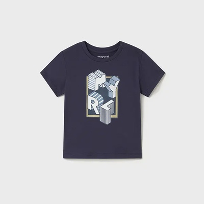 MAYORAL Тениска къс ръкав basic в морско син цвят за мини момче Майорал