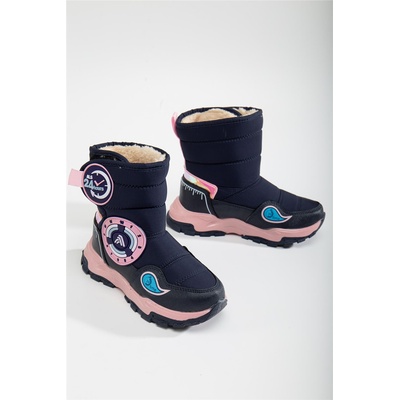 Moda Trend Детски боти с каракул - Тъмносини с Розов #364643 (364643_Тъмносин)