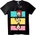 NOONEBRAND Тениска Картунно Трио - 2XL, Black