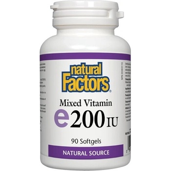Natural Factors Витамин E 200 IU/ 134 mg (токофероли микс) 90 софтгел капсули | Natural Factors (1400 NF)