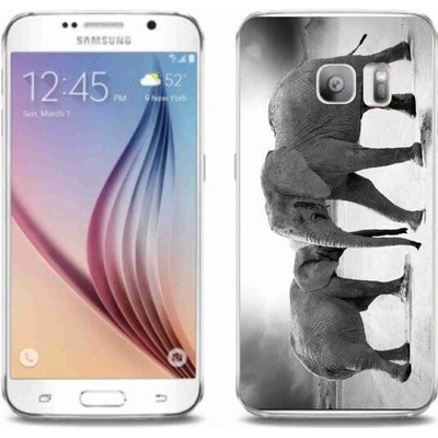 Pouzdro mmCase Gelové Samsung Galaxy S6 Edge - černobílí sloni