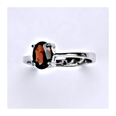 Čištín Zlatý prsten bílé i žluté zlato přírodní granát T 1246