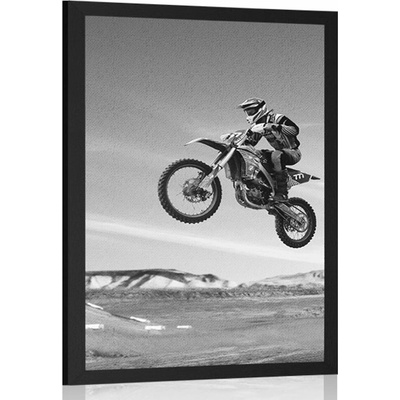 Plagát pre motorkárov v čiernobielom prevedení