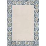 Flair Rugs Ръчно изработен килим със смес от вълна в синьо и цвят слонова кост 200x290 cm Myla Floral Frame - Flair Rugs (503119379976)