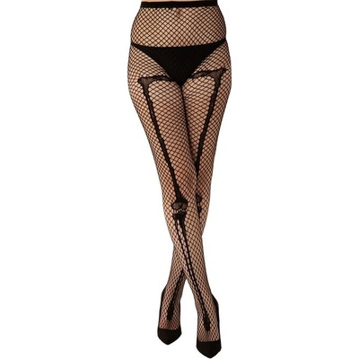 Pamela Mann punčocháče Skeleton Bone Net Black PM1115