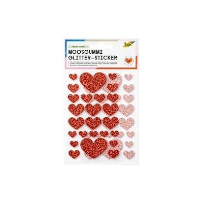 Folia Стикери глитерни Hearts Love 50 броя