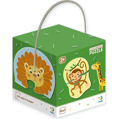dodo Детски образователен пъзел Dodo 6 в 1 - Диви животни (300153)