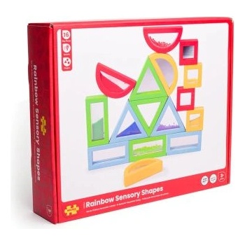 Bigjigs Toys Дървени сензорни блокове за деца с форми на дъгата - bigjigs (33034)