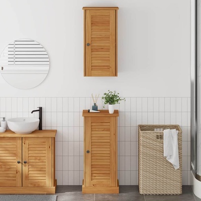 vidaXL Комплект мебели за баня с рафт VIGO 2 pcs Кафяв и меден кафяв (3328533)