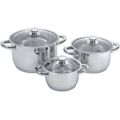 BergHOFF sada hrnců se skleněnými pokličkami Vision Prima SS 6 ks 1106031