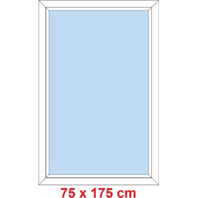 Soft Plastové okno 75x175 cm, FIX neotevíravé, Antracit struktura/bílá