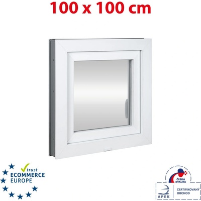Okna Hned Plastové okno 100x100 cm bílé otevíravé i sklopné pravé