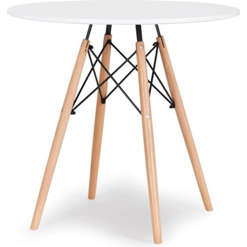 ModernHOME Бяла кръгла трапезна маса ModernHome в Скандинавски стил, Диаметър 80см (KJZB200-80)