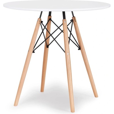 ModernHOME Бяла кръгла трапезна маса ModernHome в Скандинавски стил, Диаметър 80см (KJZB200-80)