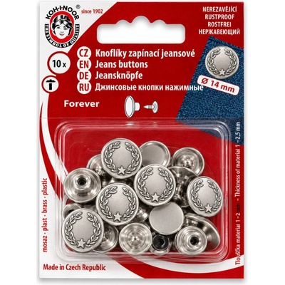 Knoflík riflový FOREVER vel. 5 (14mm) barva nikl – Zboží Dáma