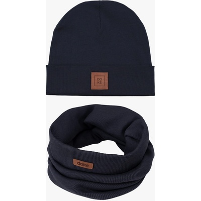 Doke detský set bavlnená čiapka a nákrčník organic ed black