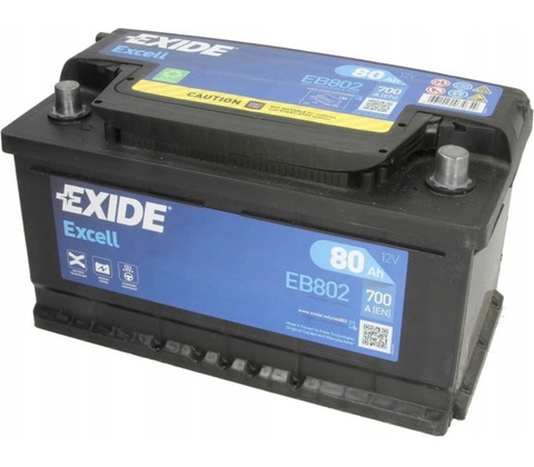 Exide Excell 12V 80Ah 700A EB802