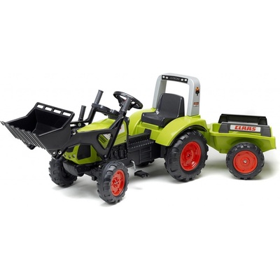Šliapací traktor Clas Arion 430 s nakladačom a vlečkou Falk