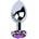 Sensual Метално дилдо Butt Plug "SILVER HEART PURPLE" 8 см. Размер-М