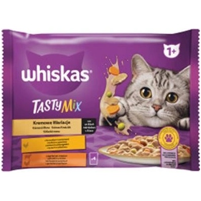Whiskas Tasty mix kura & zel. jah.& morč. v omáčke 4 x 85 g
