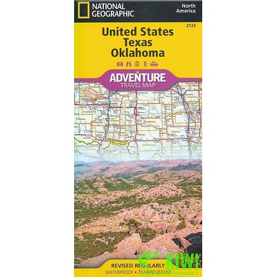 National Geographic Adventure Map United States, Texas and Oklahoma
