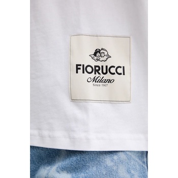 Fiorucci Памучна тениска Fiorucci Label Regular Fit T-Shirt в бяло с апликация U02SPTSH323CJ01WH01 (U02SPTSH323CJ01WH01)