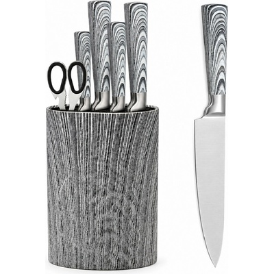 Haus Roland Sada kuchynských nožov so stojanom 6 ks sivá