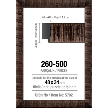 ART PUZZLE Rám na puzzle 48x34cm hnědý 5702