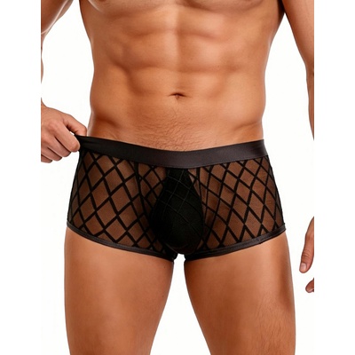 SuperLove Sexy Sheer Men Boxer 56 Black L