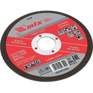 MTX Диск за рязане на метал MTX - 115 x 1, 6 x 22, 2 мм (743289)
