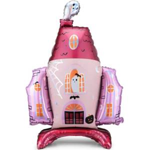 PartyDeco Фолиев балон - Призрачен розов замък, 89, 5 х 116, 5 см