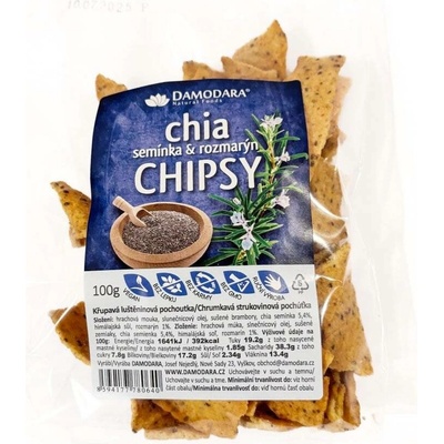 Damodara Chipsy hrachové s chia a rozmarýnem 100 g