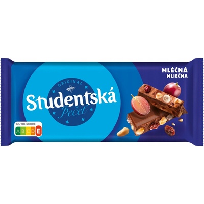 ORION Studentská pečeť Mléčná čokoláda s arašídy rozinkami a želé 90 g