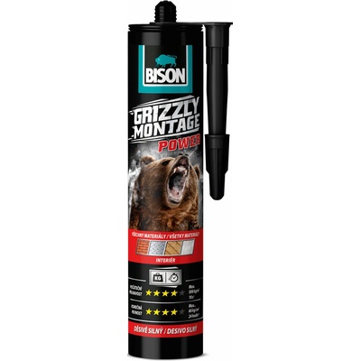 Bison Grizzly Montage Power White silné a rychlé montážní lepidlo 370 g