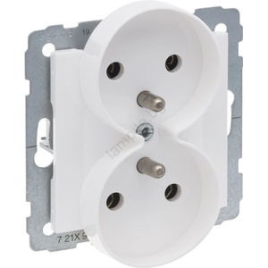 Legrand - Двойна домашна розетка без рамка SUNO 250V бяла (LR0082)