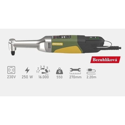 Uhlová vŕtačka s dlhým krkom Proxxon LWB/BL 250W bezuhlíková