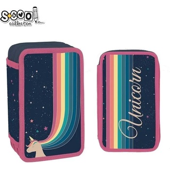 S-Cool Несесер с 3 ципа scool unicorn, празен